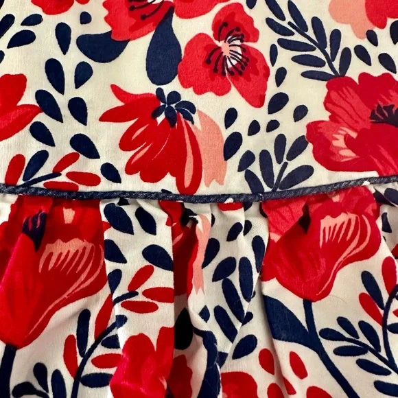 EUC Nannette Kids red, white, & blue floral dress w/ petticoat, zipper, tie. 2T. - Picture 5 of 8